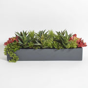 Oblong Faux Succulent Arrangement, Premium Artificial Indoor Plant Enhances Interior