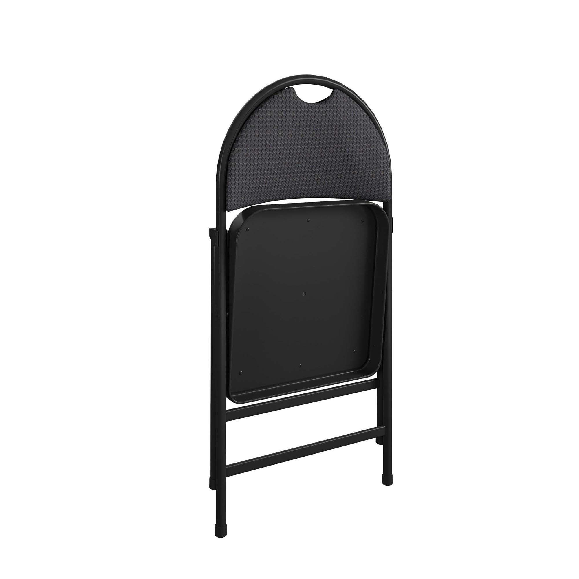 Commercial XL Smartfold Fabric Padded Chair, 4-Pack, Black