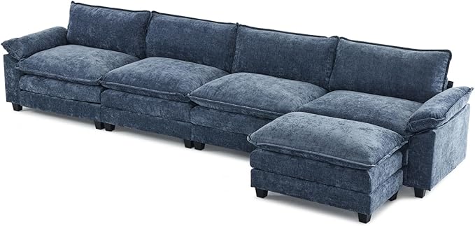 Sectional Sofa Modular Deep Seat Sofa Couch with Ottoman