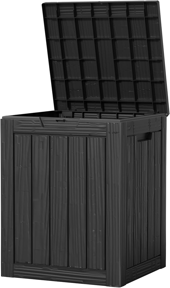 260 Gallon Double-Wall Resin Deck Box - Lockable Waterproof Outdoor Storage Box
