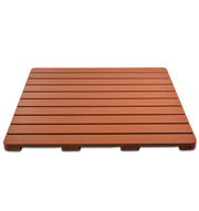 Heavy Duty Large PS Wood Shower Mat - Non-Slip Bath Floor Mat with Drain Hole