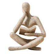 Bookshelf Decor Thinker Statue - Abstract Art Reading Thinker Sculpture Figurine Aesthetic