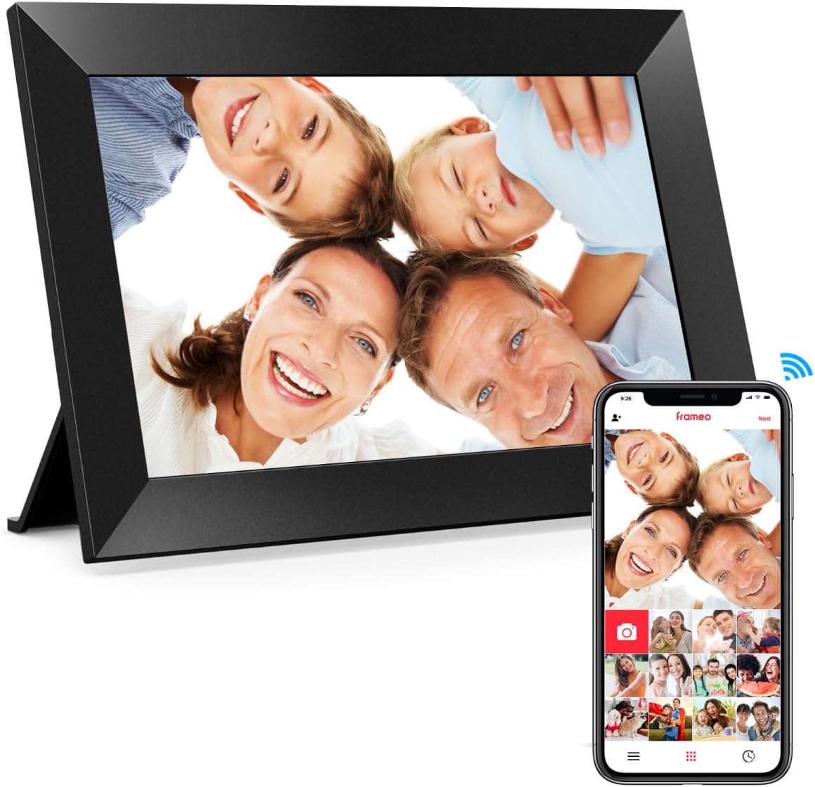 Frameo 10.1 Inch WiFi Digital Picture Frame, 1280x800 HD IPS Touch Screen Photo Frame