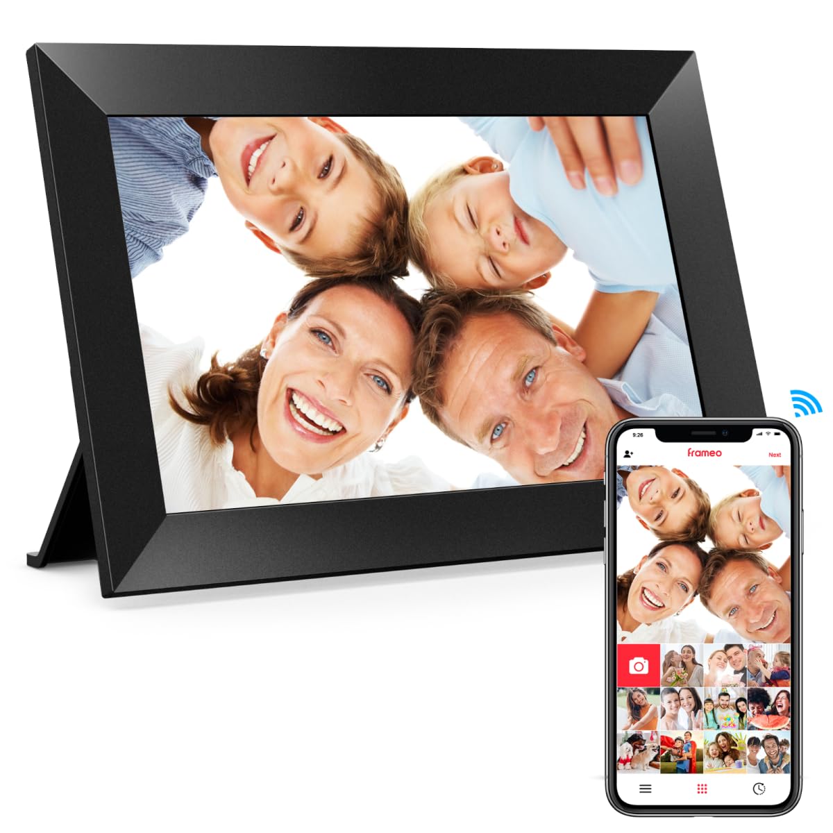 Frameo 10.1 Inch WiFi Digital Picture Frame, 1280x800 HD IPS Touch Screen Photo Frame