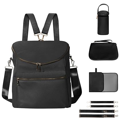 Diaper Bag Backpack,Fashion Leather Mommy Backpacks,Travel Toddler Baby