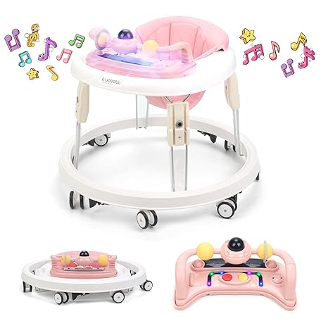 with Wheels,Music and Lights Baby Walker for Boys Girls 6-12 Months,Foldable