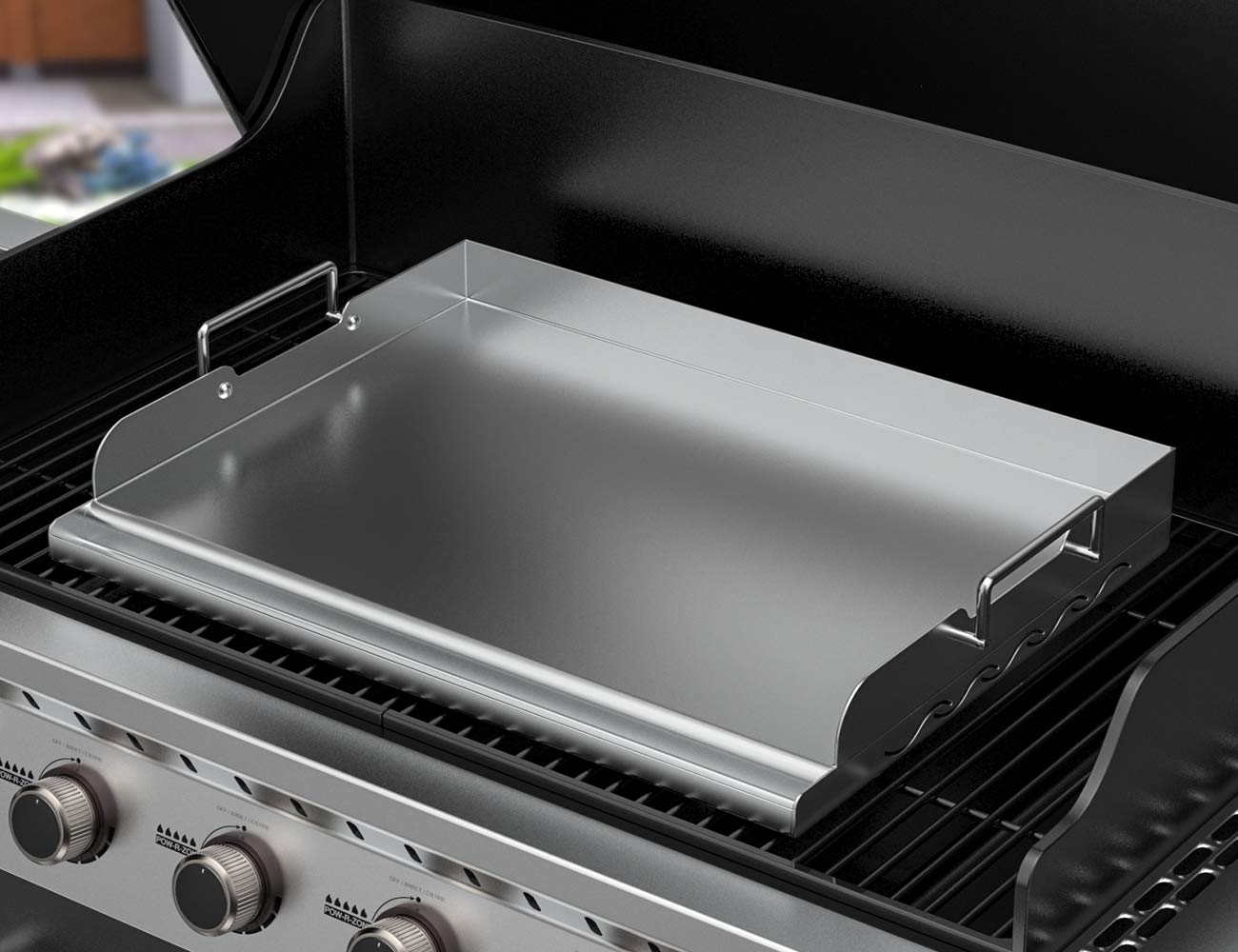 Universal Stainless Steel Griddle Flat Top Plate with Even Heating Bracing