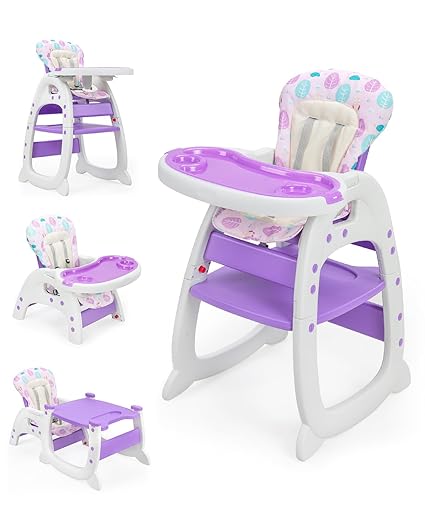 High Chair, Adjustable Baby Eating Chair for Babies and Toddlers, Convertible Baby