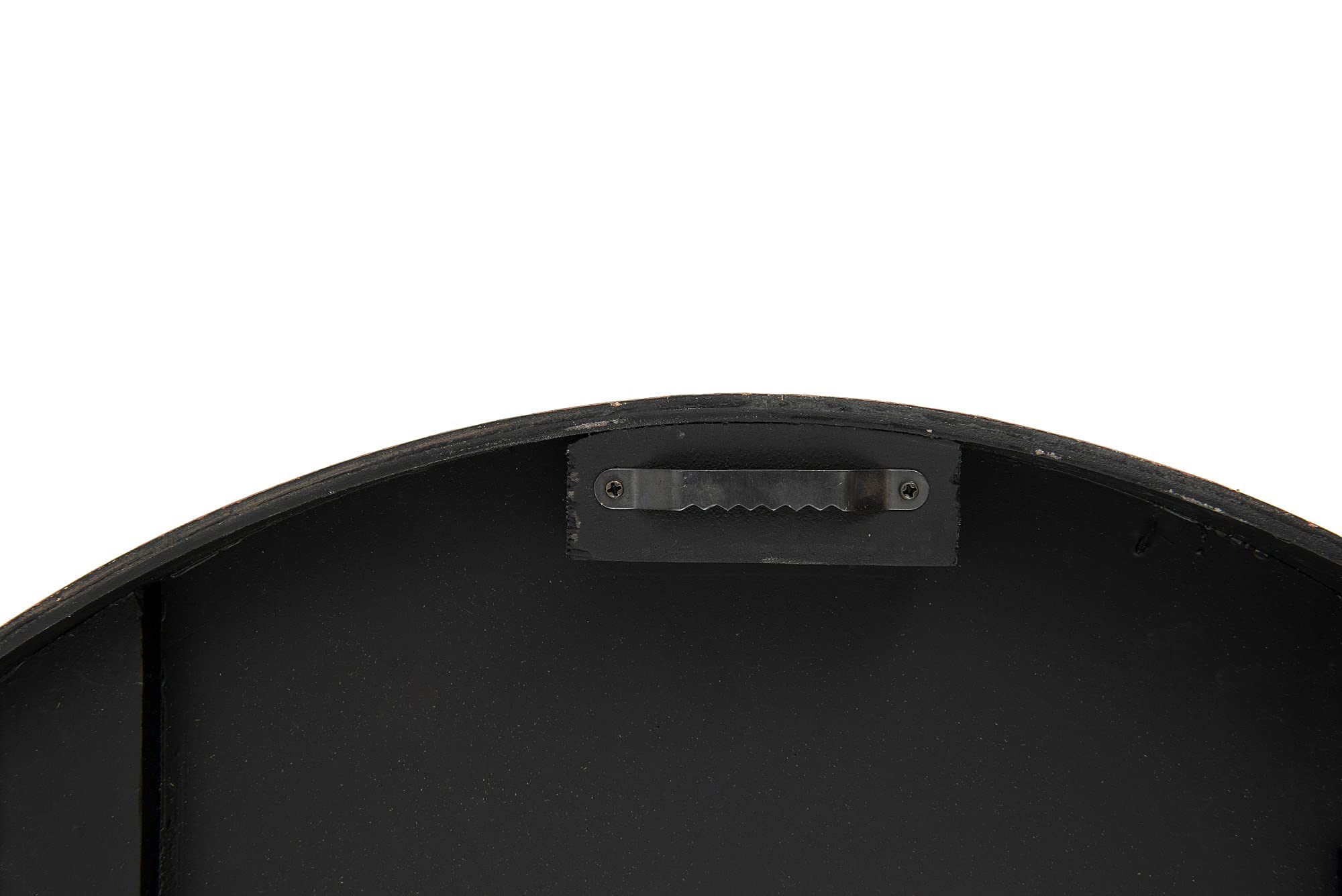 Creative Co-Op Decorative Oval Wood Wall Clock with Distressed Finish, White