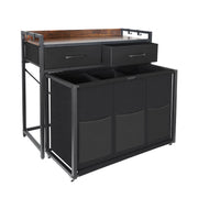 Rolling Laundry Sorter with wheels, Laundry Hamper 3 Section