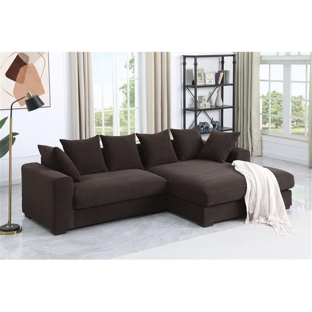 4-Piece Modern Fabric Upholstered Corduroy Sectional Sofa
