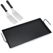Double Burner Griddle Pan with 2 Spatulas, 20"x11" Nonstick Coating Stovetop Griddle
