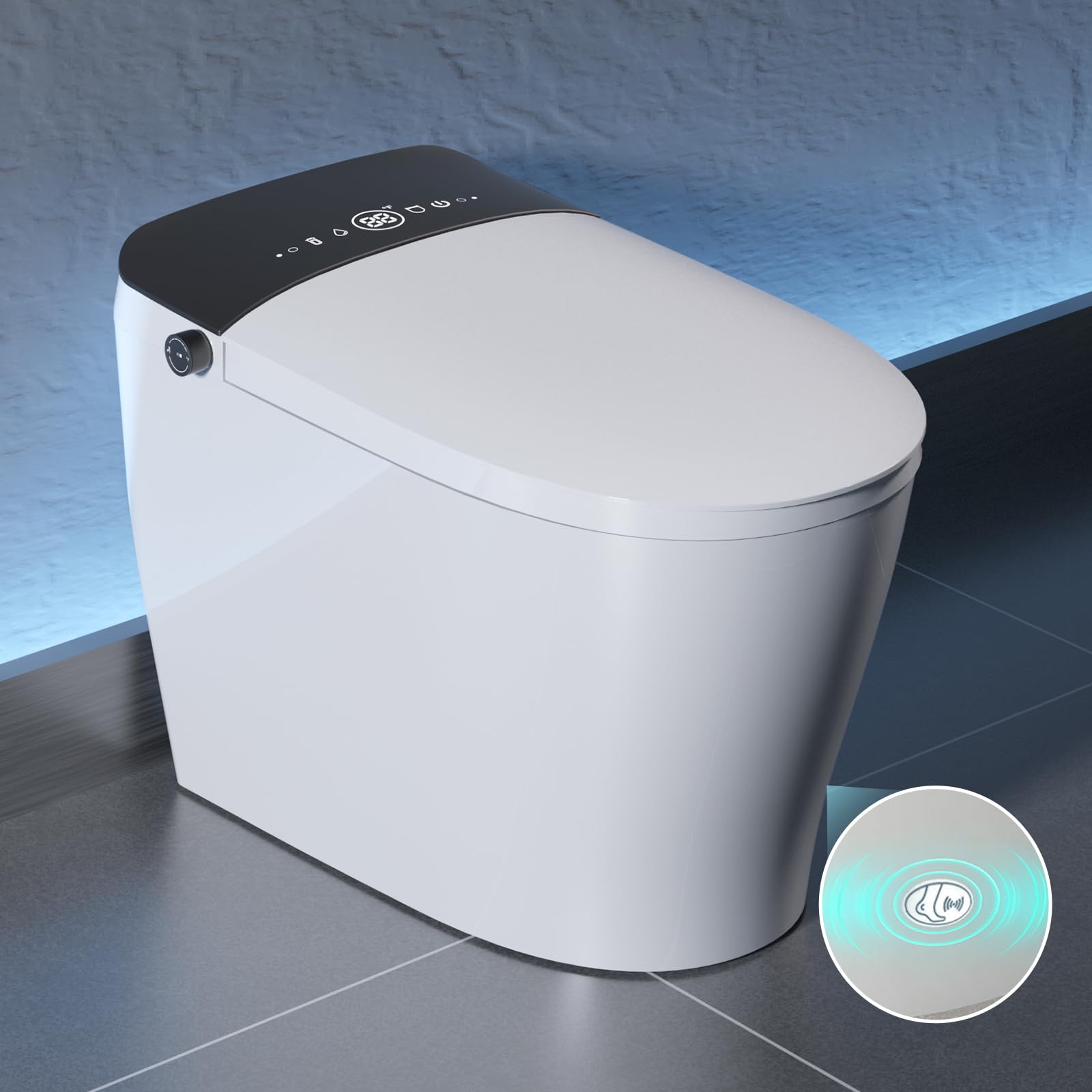 Smart Toilet with Tank Built In, One Piece Bidet Toilet, Instant Warm Water