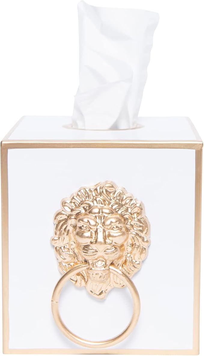 Decorative Square Tissue Box Cover for Bathroom & Home, Premium Cube Tissue