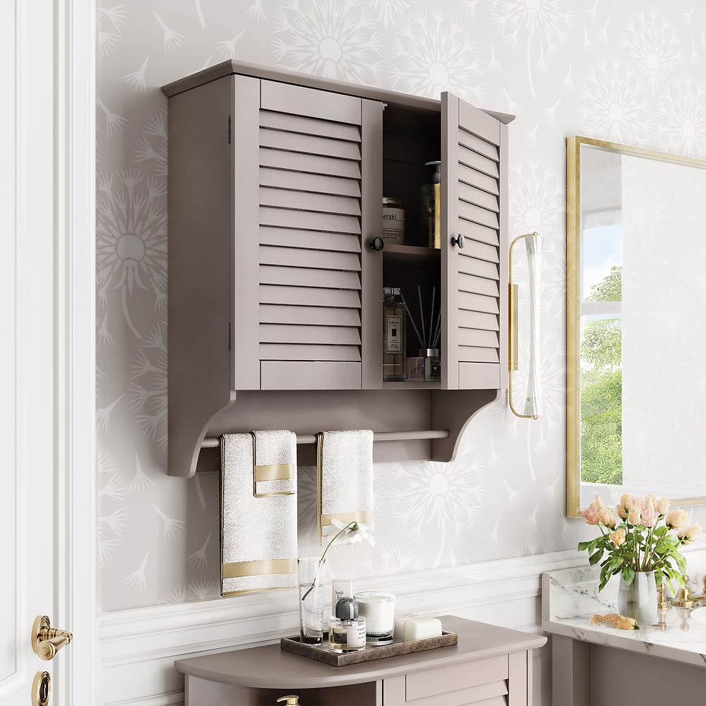 Ellsworth Two-Door Wall Bathroom Storage Cabinet, Taupe