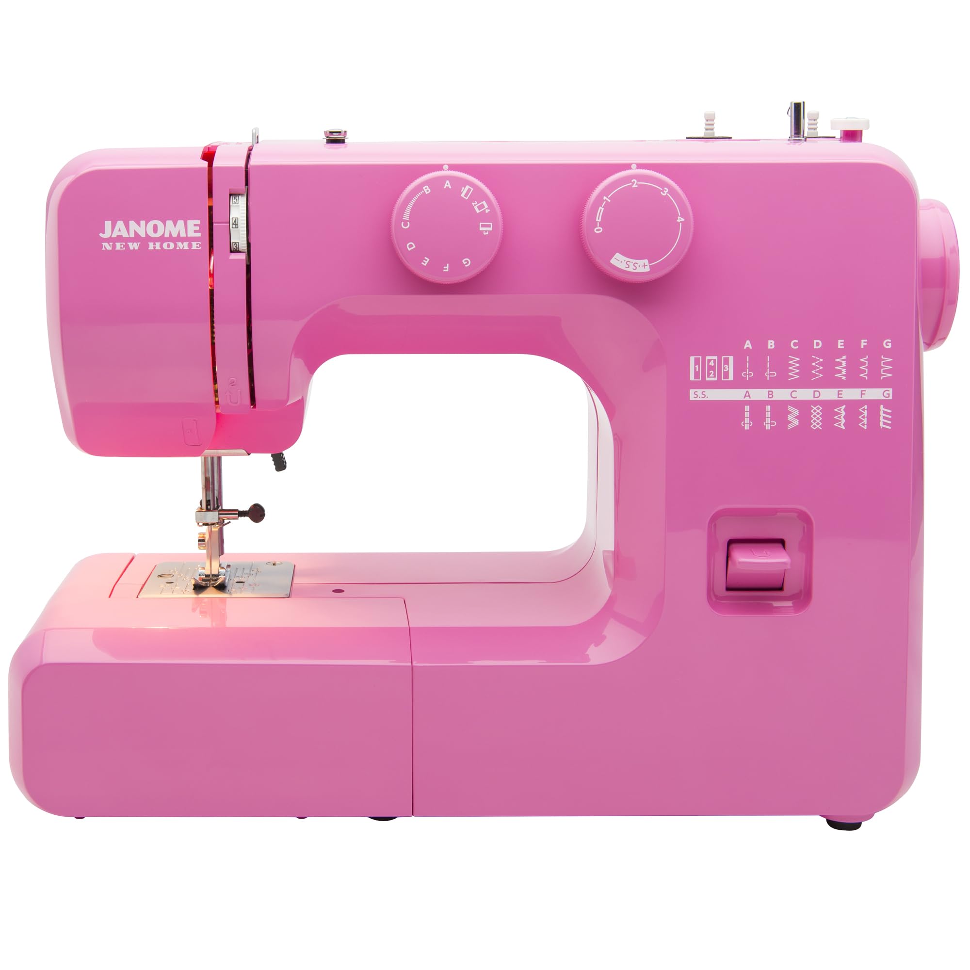 Pink Sorbet Easy-to-Use Sewing Machine with Interior Metal Frame, Bobbin Diagram