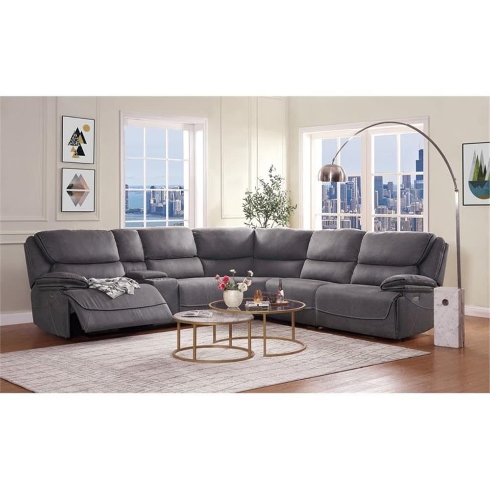 Acme Neelix Sectional in Seal Gray Fabric