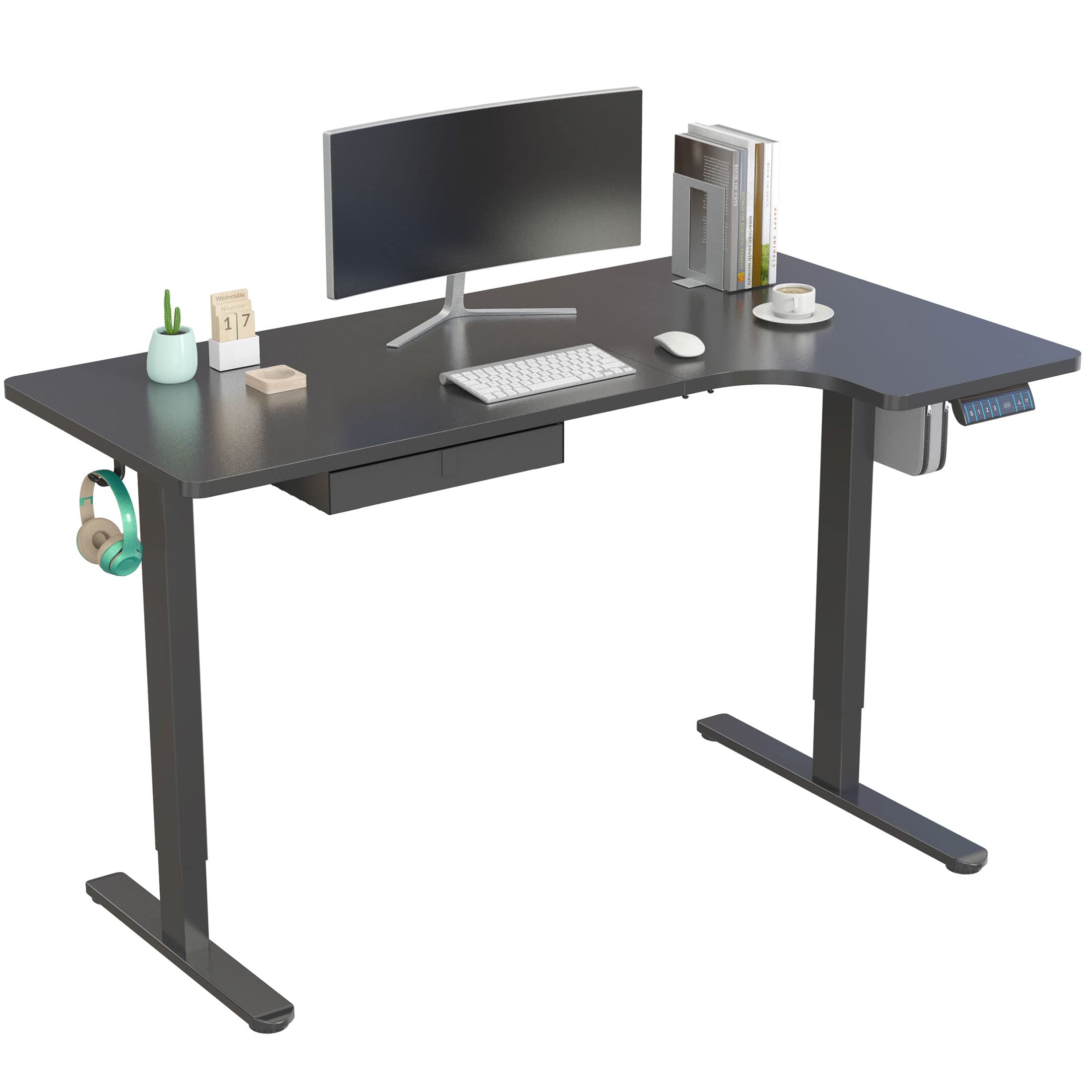 L-Shaped Electric Height Adjustable Desk