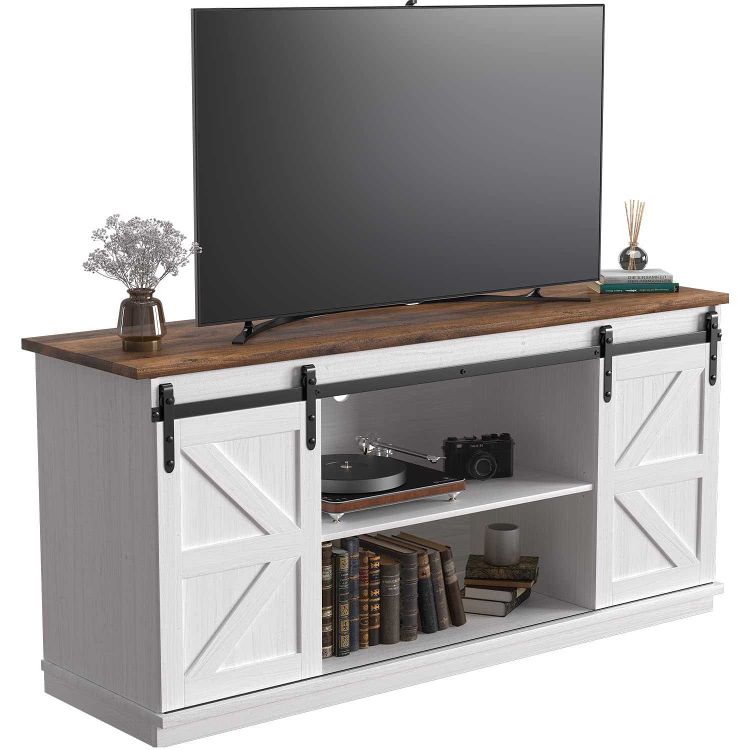 TV Stand for 65 Inch TV, Entertainment Center with Storage Cabinets