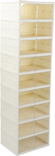 9 Tier Foldable Shoe Rack Organizer for Closet No Assembly Shoe Shelf Plastic Stackable