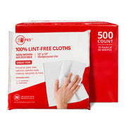 Mwipes Lint Free Cloth - 12" x 12" 500 Pack, Highly Absorbent Disposable