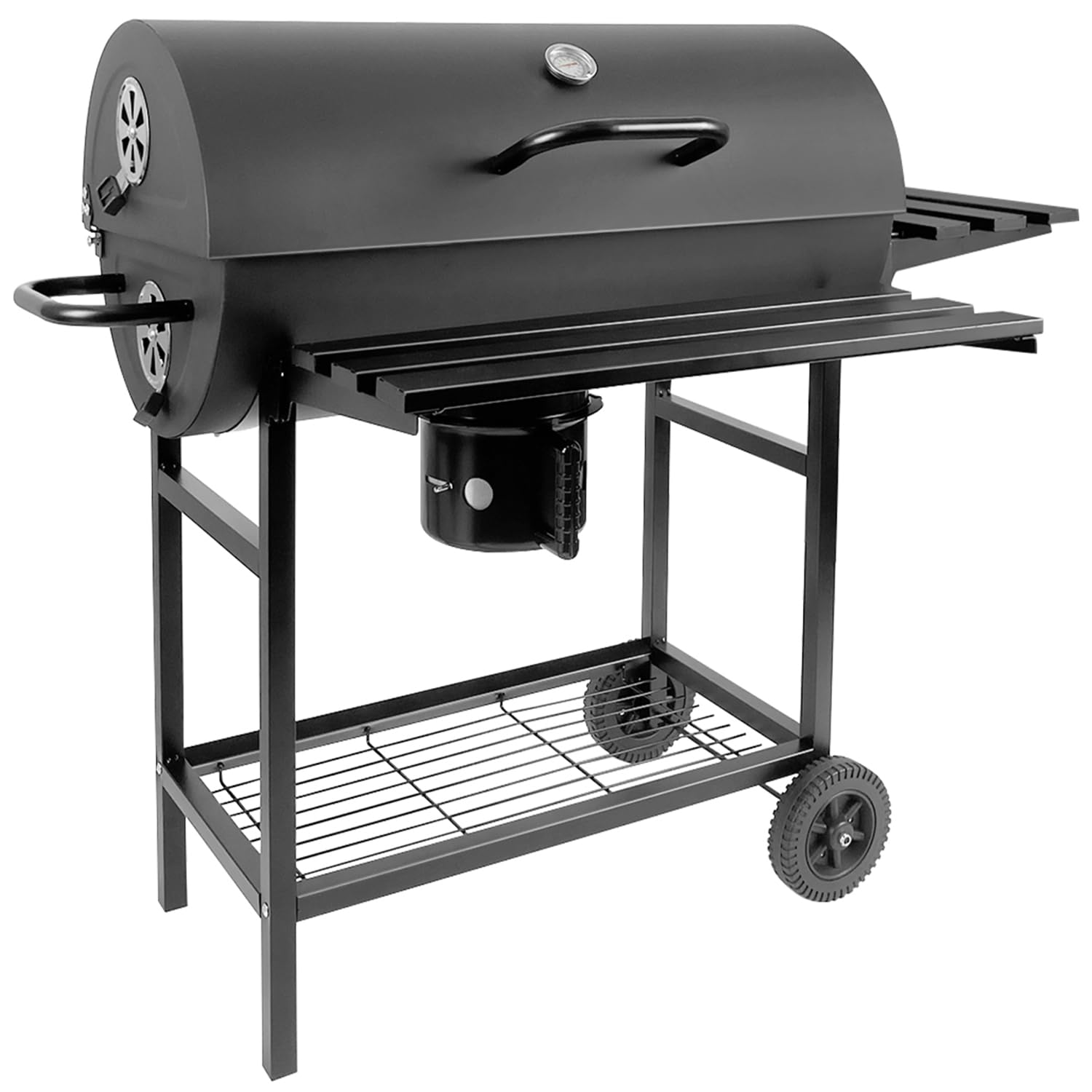 Charcoal Grill - Charcoal Barrel Grill with side shelf, Portable BBQ Grill suitable for outdoor