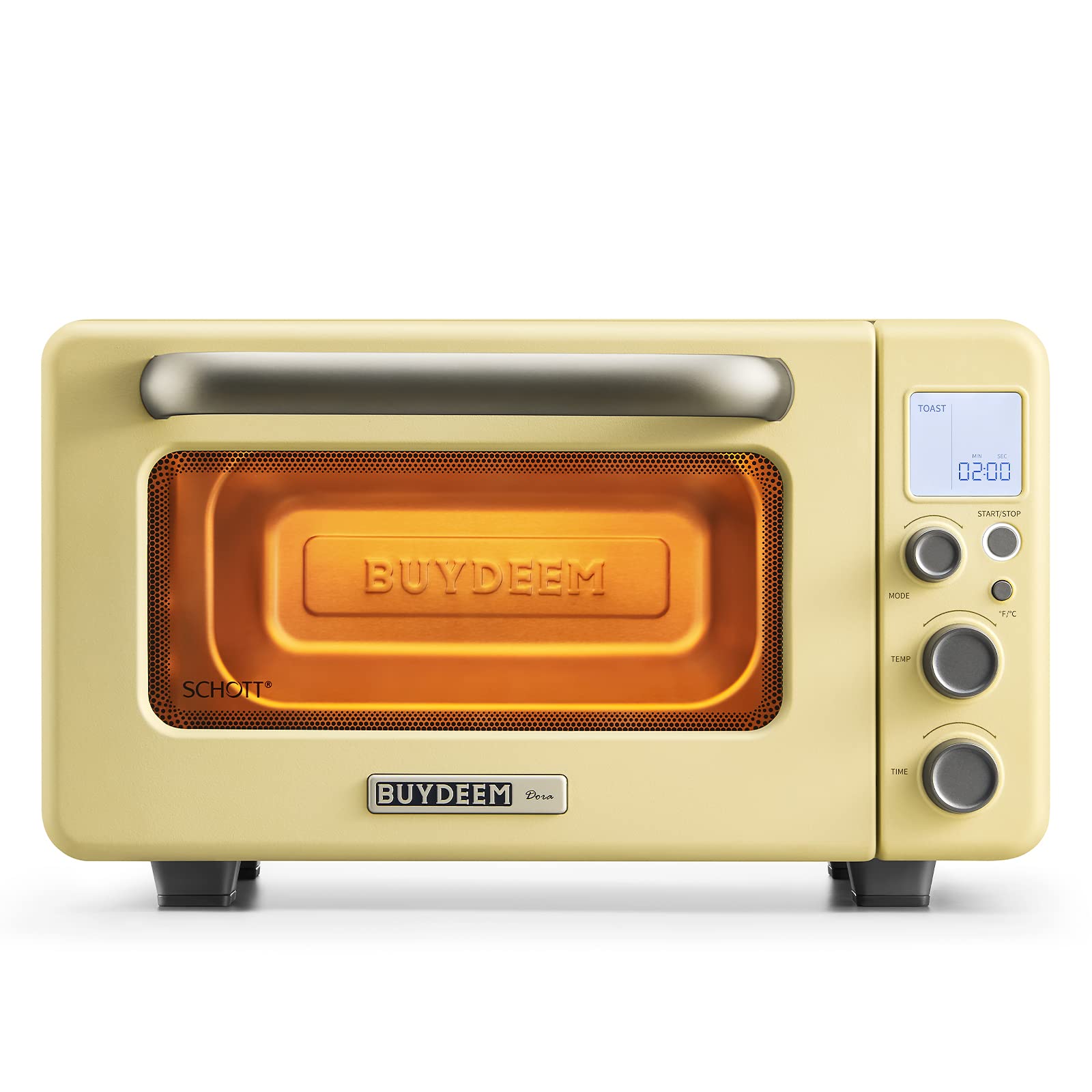 Countertop Toaster Oven 12QT, No Pre-Heat Needed, 7 Cooking Modes, Retro Mini