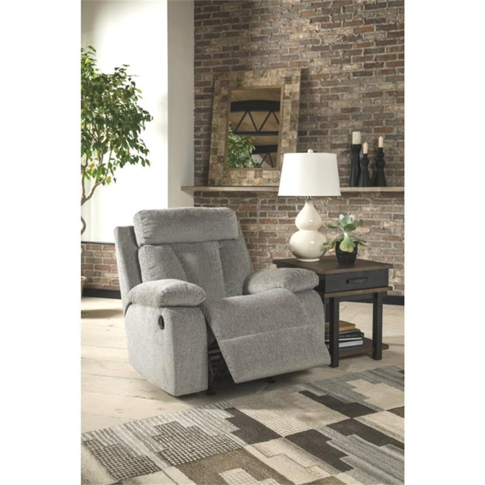 Mitchiner Contemporary Manual Rocker Recliner, Gray