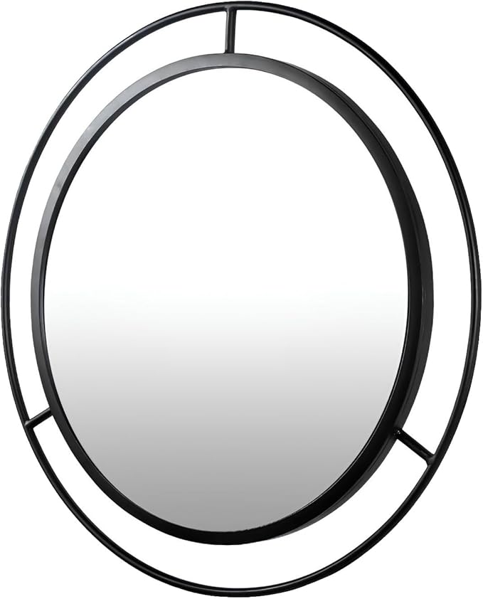 24in Round Bathroom Vanity Mirror Wall Decorative Mirror with Circle Ring Metal Frame(Gold)