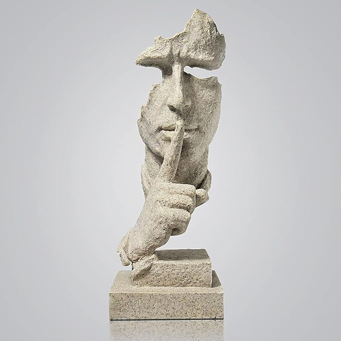 Thinker Statue - Silence is Gold Modern Decor Creative Abstract Art Figurine