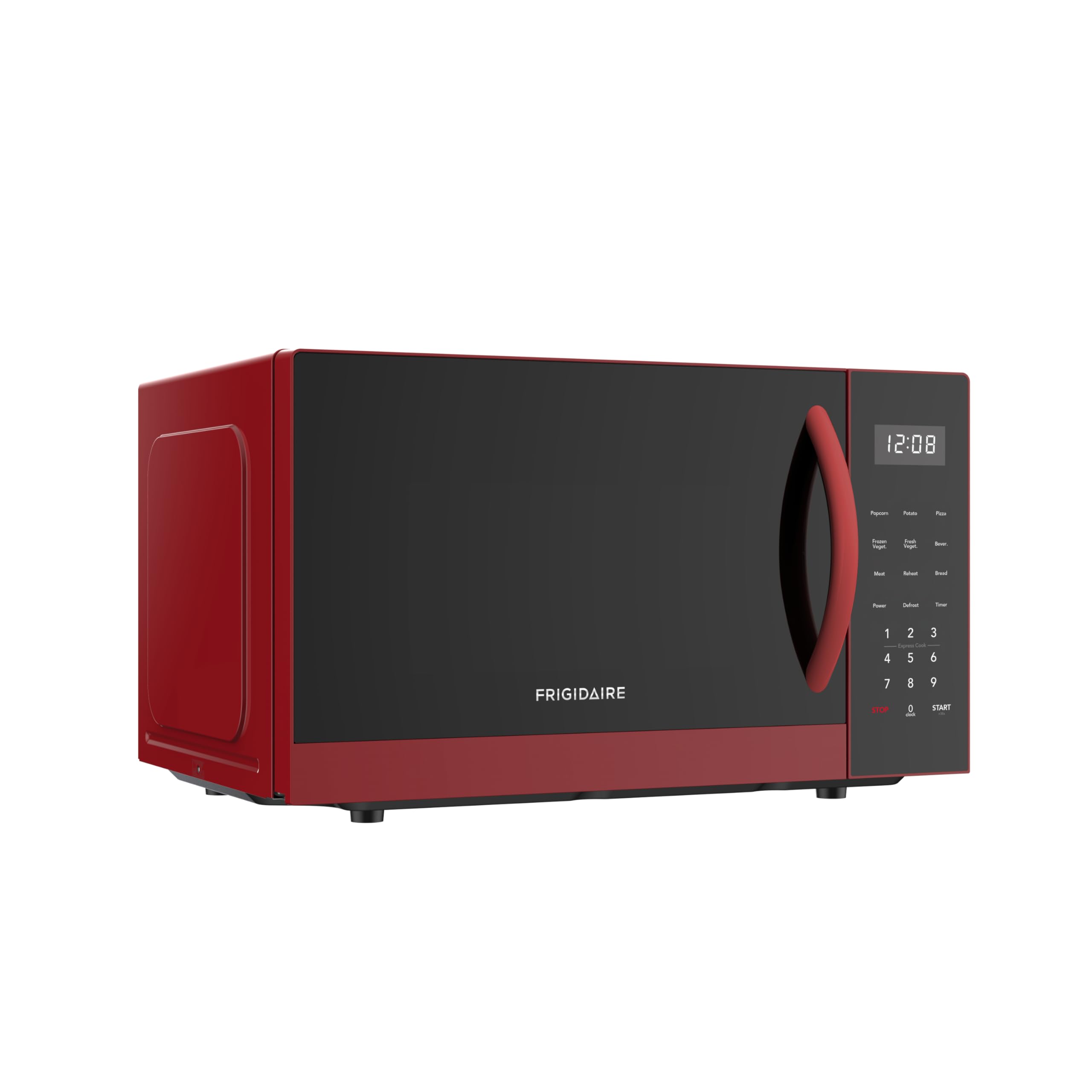 Microwave Oven, 900 Watts with 10 Power Levels, Red