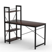 Computer Desk with Shelves, Modern Office Desk with 4-Tier Shelf