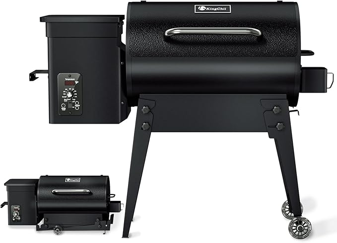 Smoker Grill with Side Shelf, 456 SQ.IN Grill Capacity, with PID Temperature