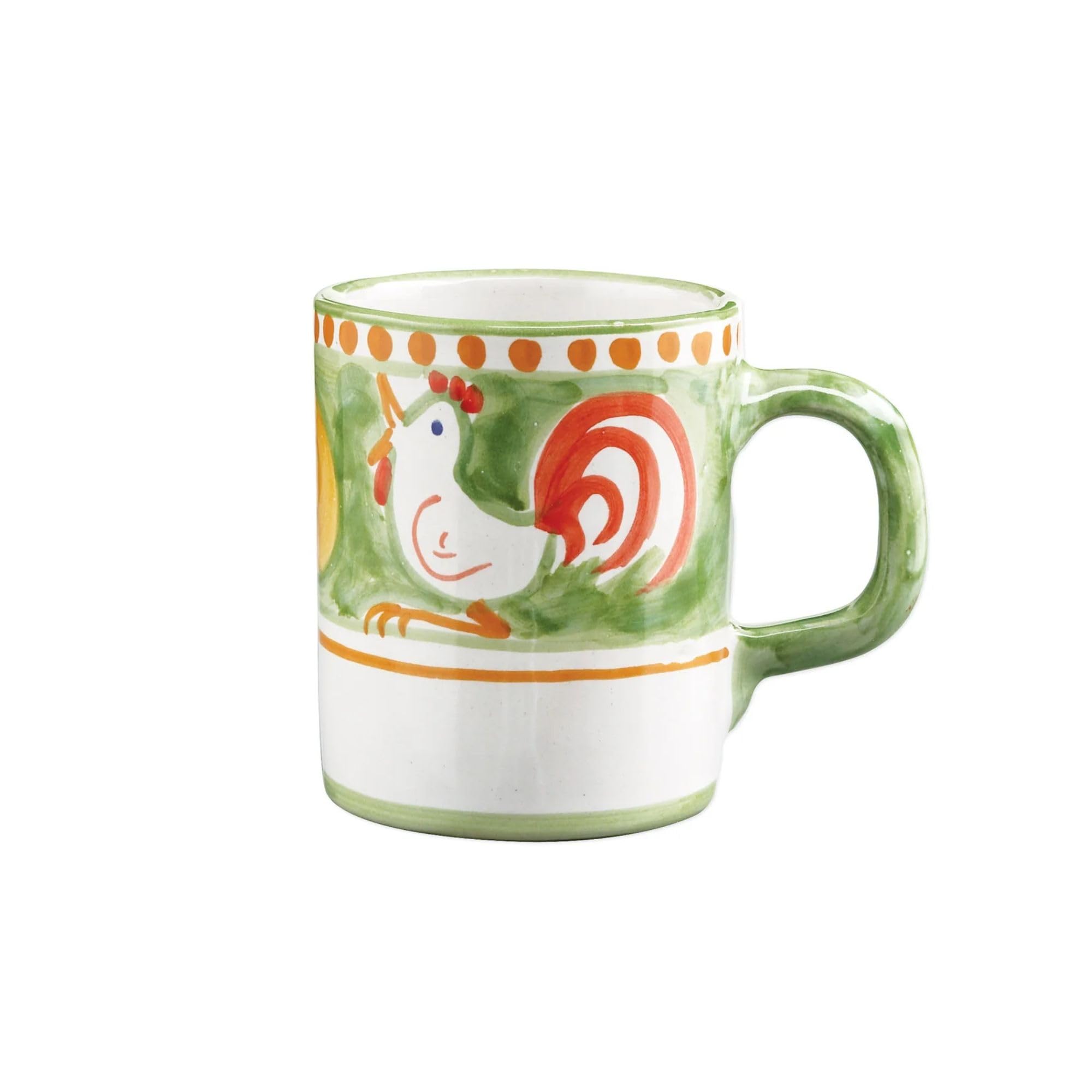 Campagna Gallina Mug 3.5" H, Green, 12 oz Terra Cotta Ceramic Cup