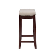 Backless Claridge Stool, Counter Height, Beige & Dark Walnut