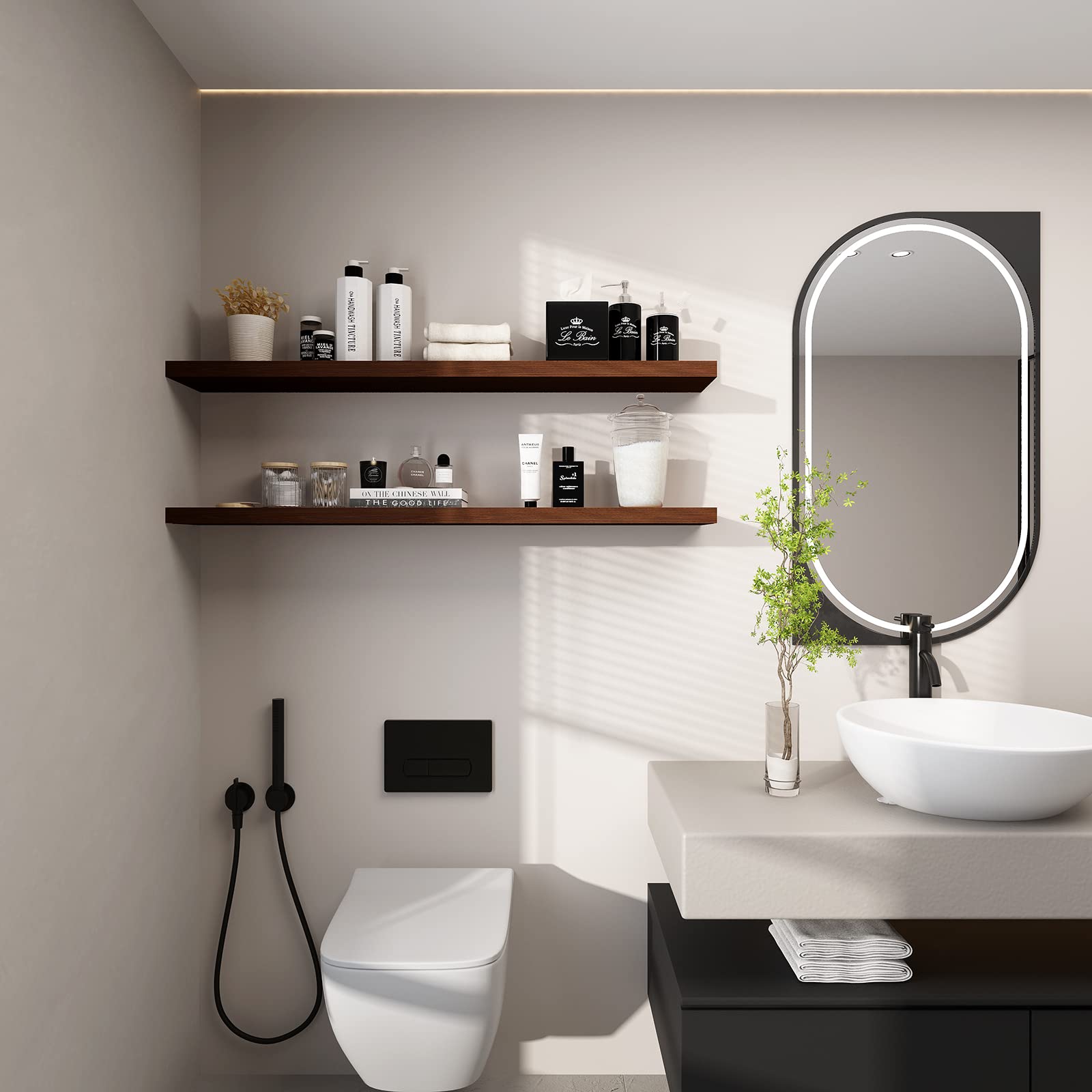 8" Deep Floating Shelves Reclaimed Wood Wall Shelf Pine Wall Mount Shelf (Set of 2