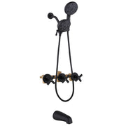 3 Handle Shower Faucet Set, Bathtub Shower Faucet Combo with Tub Spout