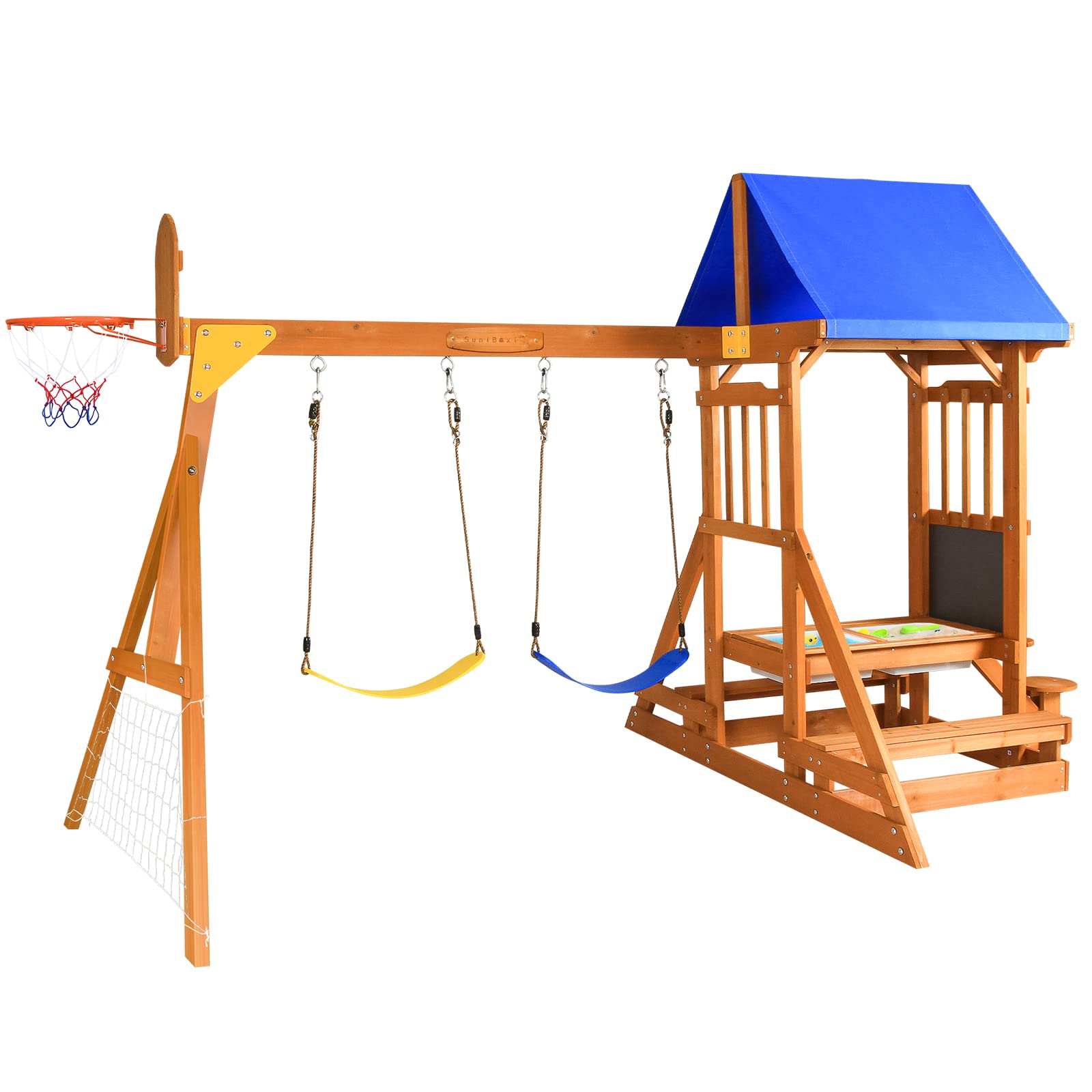 Wooden Swing Set/Playset Made for Small Yards and Kids Toddlers Age 3-6