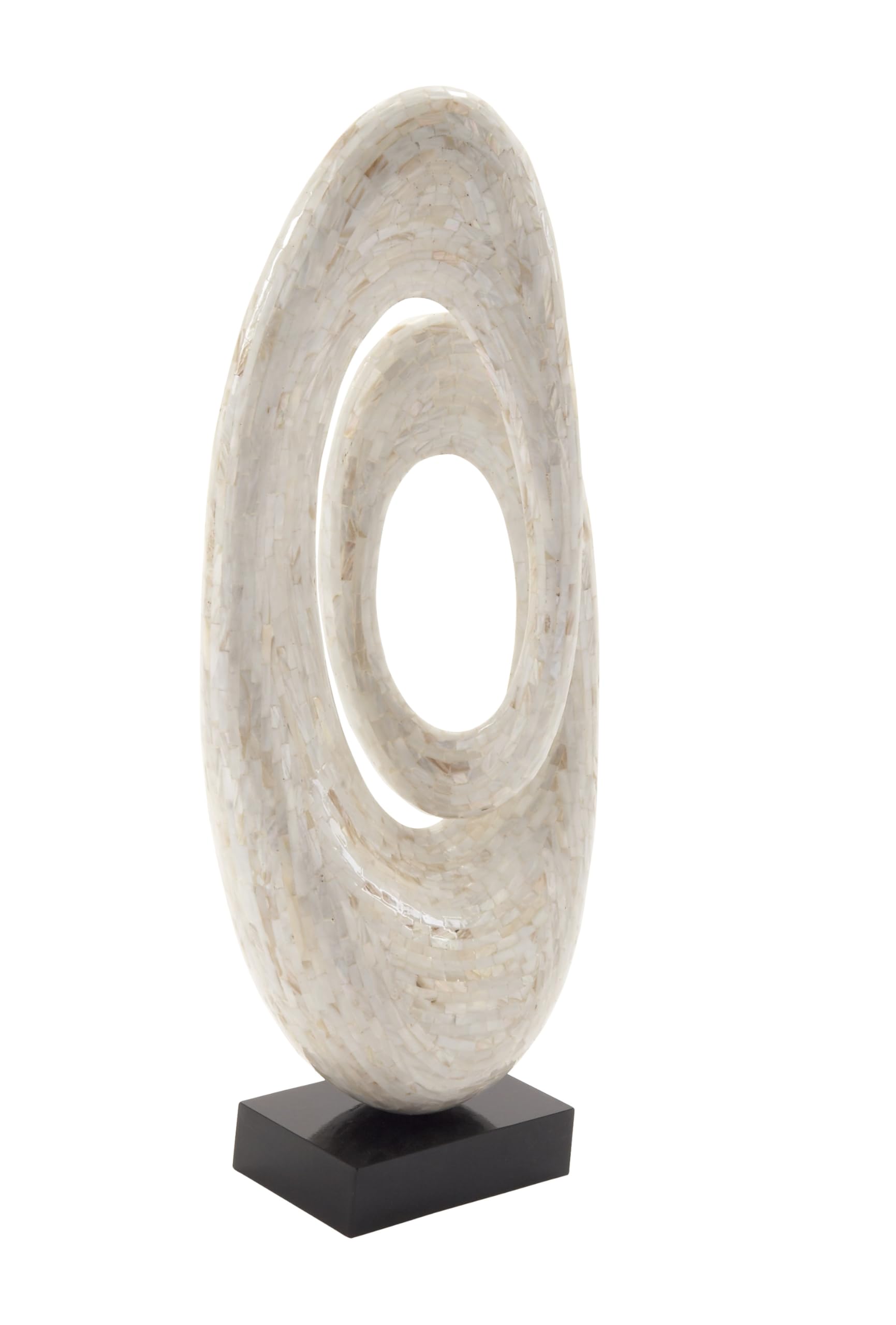 Mother of Pearl Shell Abstract Decorative Sculpture Swirl Home Decor Statue