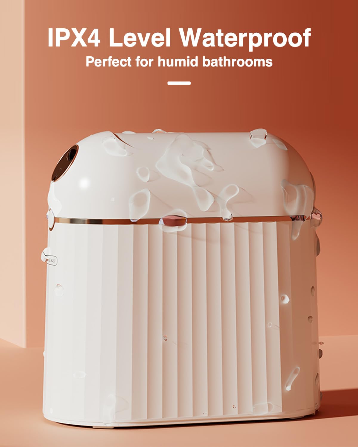 JustBeEasy Bathroom Automatic Touchless Trash Can, Self Sealing and Self Changing, Smart Motion Sensor Trash Can with Lid, 2.7 Gallon Waterproof Small Bedroom Garbage Can