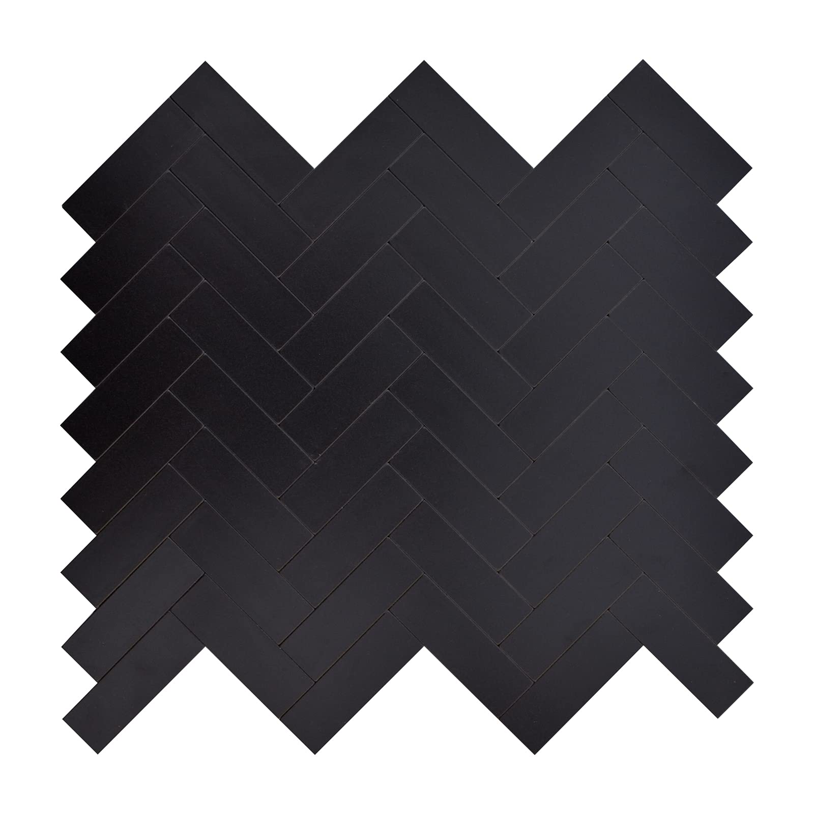12-Sheet Kitchen Backsplash Peel and Stick Tile, Black Herringbone Aluminum Composite