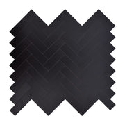 12-Sheet Kitchen Backsplash Peel and Stick Tile, Black Herringbone Aluminum Composite