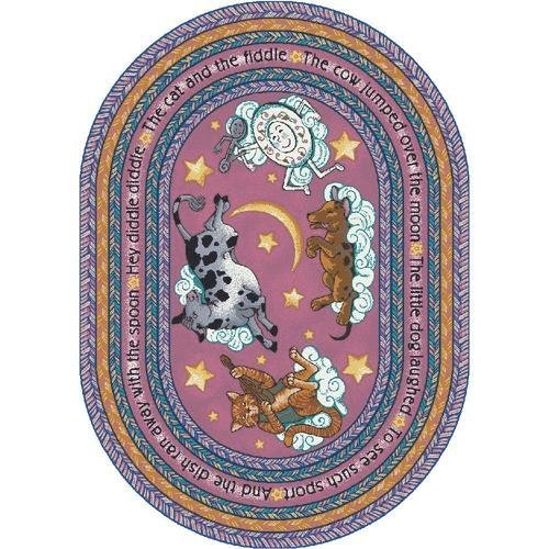 1474CC-03 Hey Diddle Diddle Pink 5 ft.4 in. x 7 ft.8 in. Oval 100 Pct