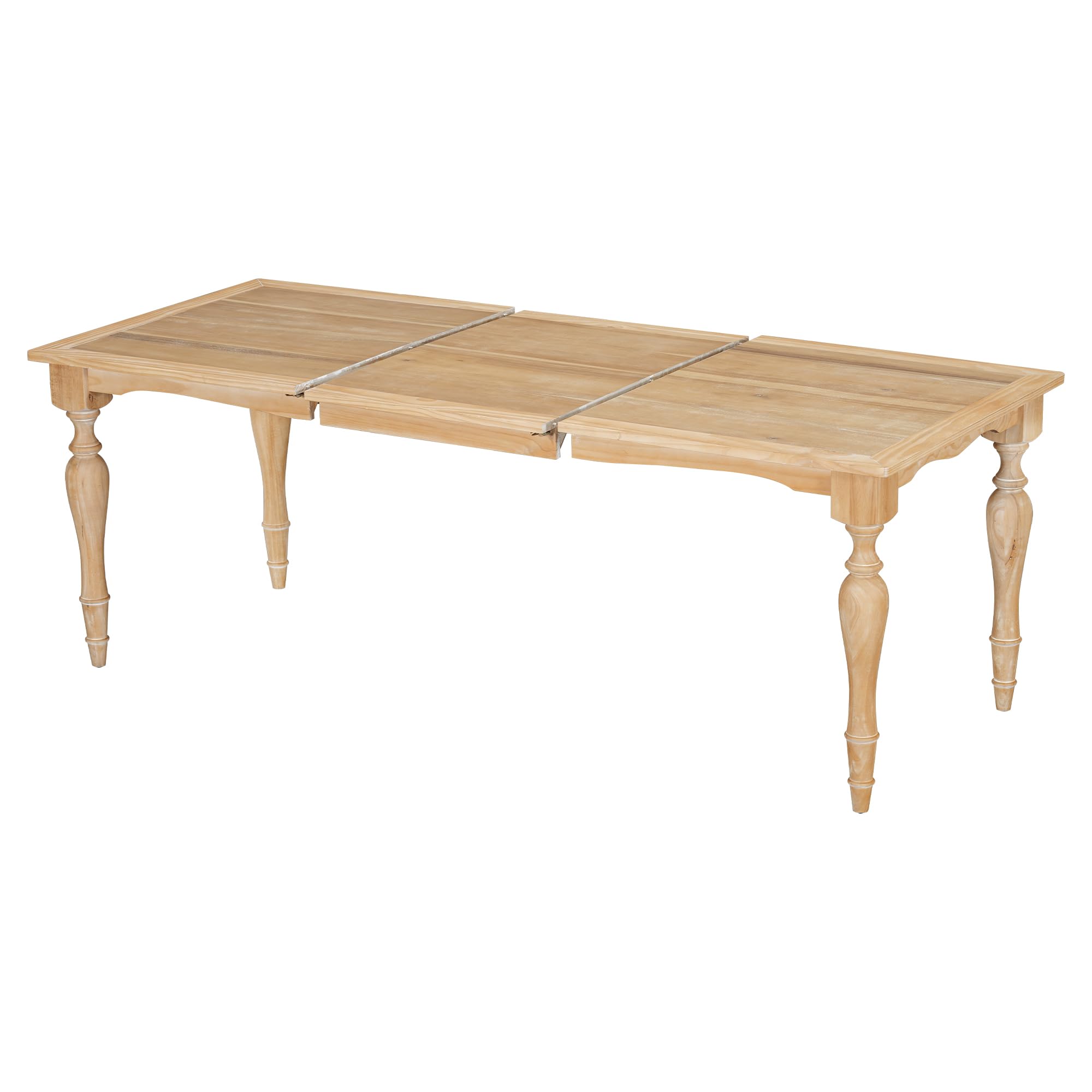 Vintage Traditional 82.7inch Extendable Dining Table with 23.6inch Removable Leaf