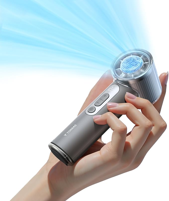 COOLiFY iva Handheld Fan with Ice Cooler, 0-100 Adjustable Speed