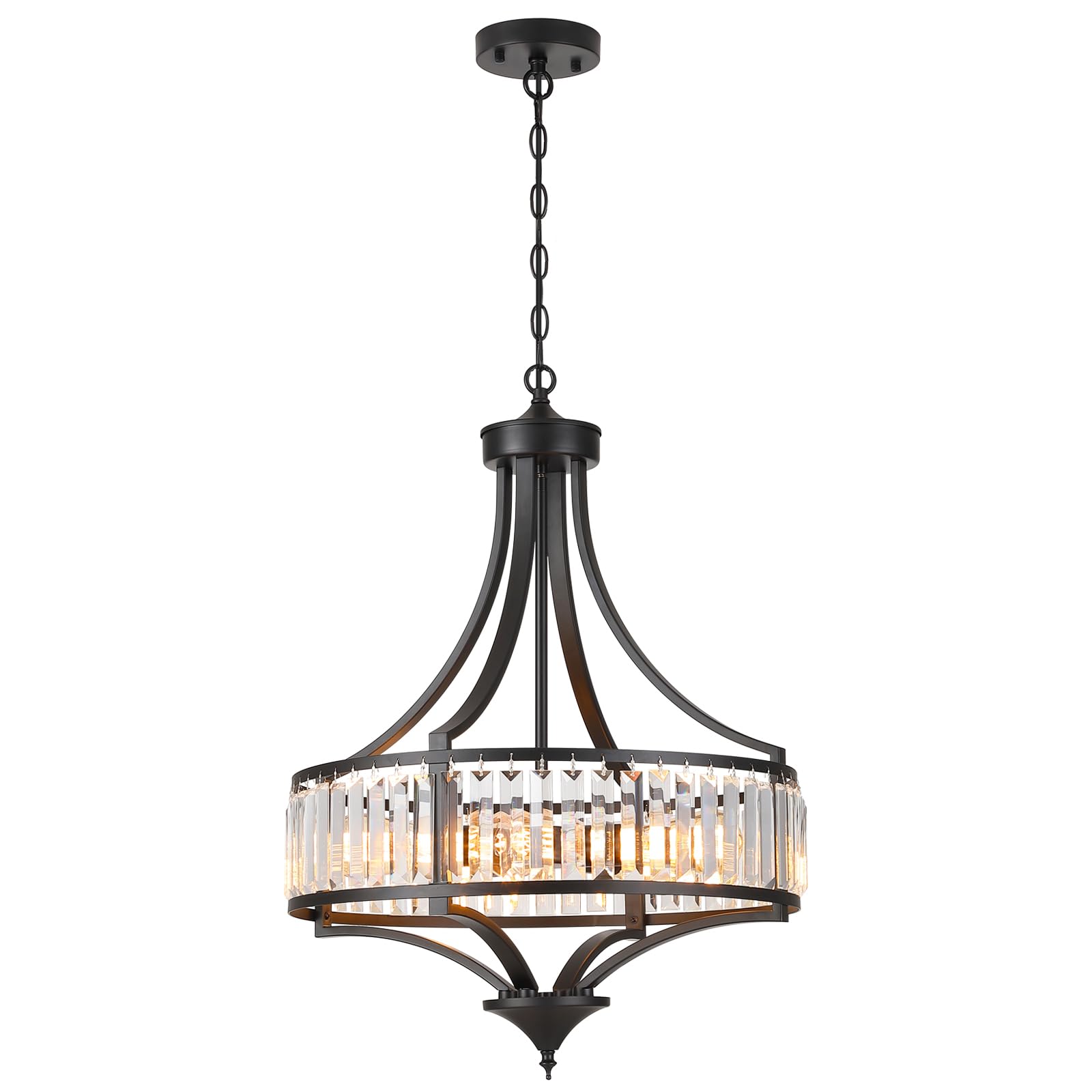 Modern Chrome Cystal Chandelier, 20 Inch Large Ceiling Pendant Light Fixture