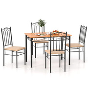 Dining Table Set for 4, Dining Room Table Set with Metal Frame & Padded Seat