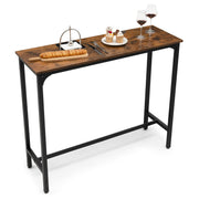 48” Bar Table, Industrial High Top Bar Table with Metal Frame & Adjustable Feet