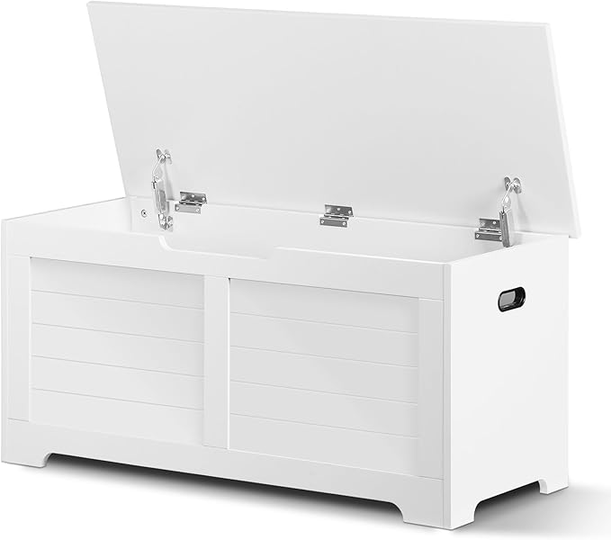 Storage Chest, 39 inches Chest Box Organizer with 2 Safety Hinges