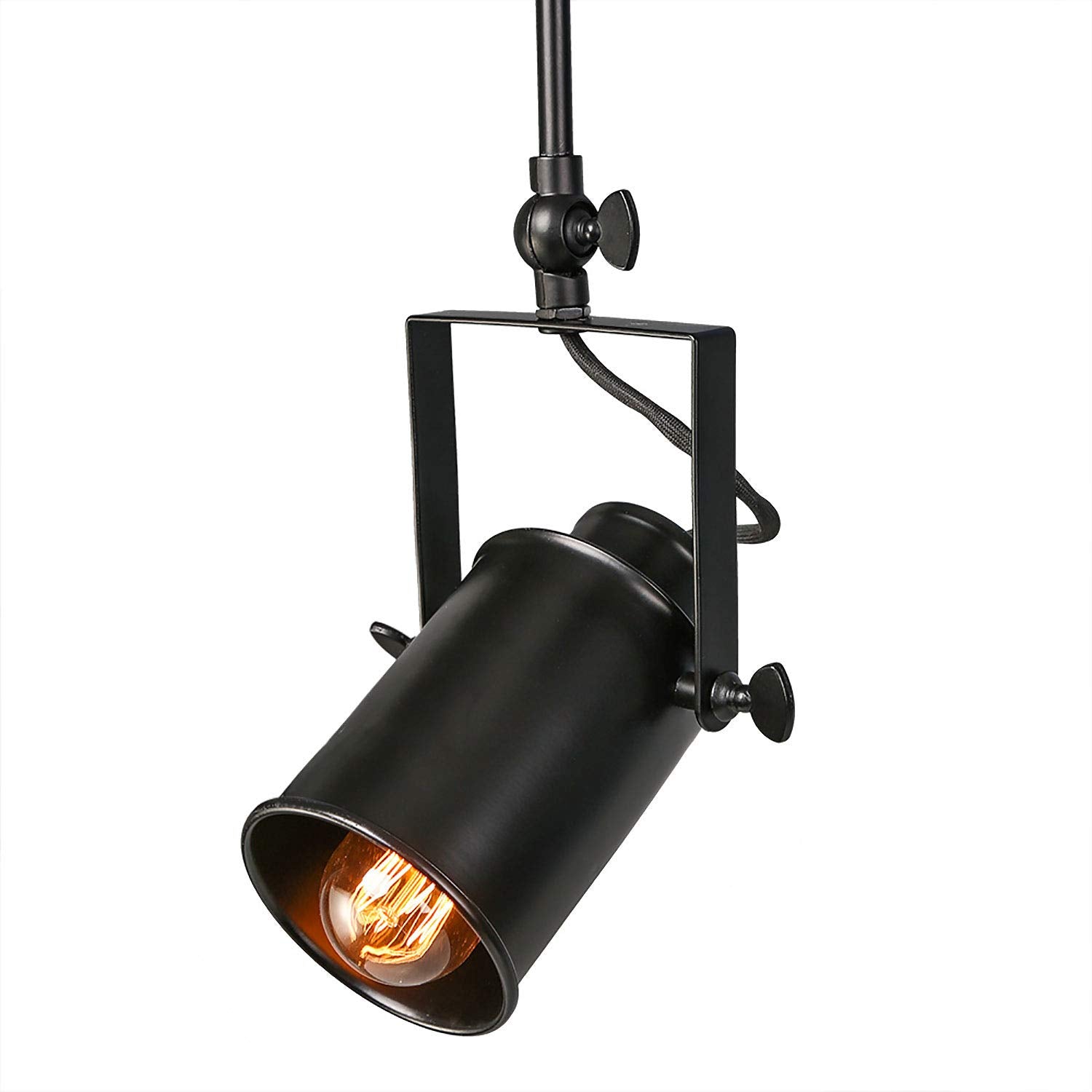 Track Kit Semi Flush Mount Close to Ceiling Light Fixture, 4 Sources, Black